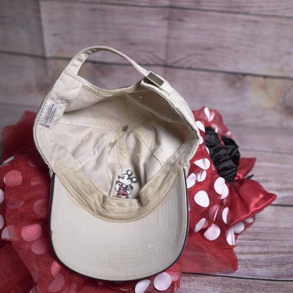 Disneyland Mickey Mouse Hat Tan Embroidered 6-Panel Adjustable Slide Back Cotton - Picture 4 of 8